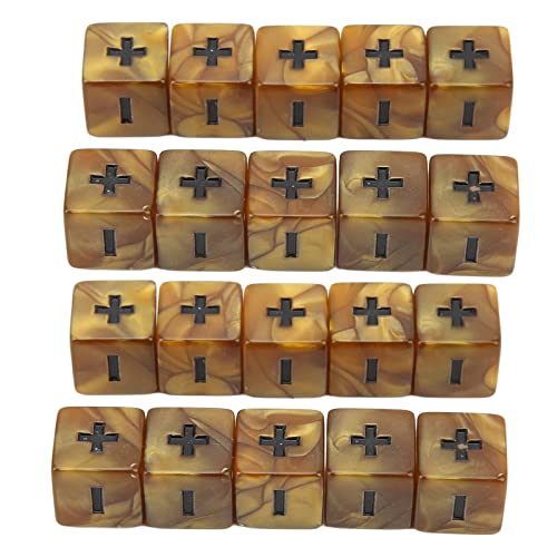 20pcs Math Plus Minus Zeichen Dices 16mm Mathematikbetriebsberechnung Würfel für Säuglingserziehung festgelegt (Goldener Gradient) von EVTSCAN