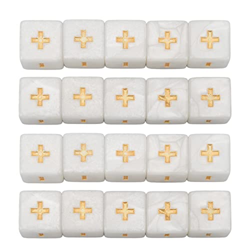 20pcs Math Plus Minus Zeichen Dices 16mm Mathematikbetriebsberechnung Würfel für Säuglingserziehung festgelegt (Weiß) von EVTSCAN