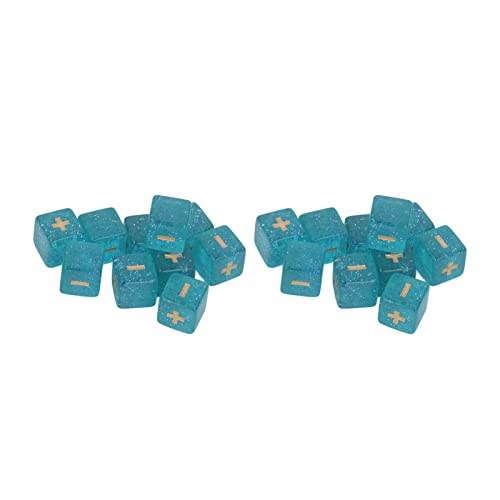 20pcs Plus Minus Würfel Set Mathematik -Lernspielzeug für Kinder Mathematikunterricht (Transparentes hellblau) von EVTSCAN