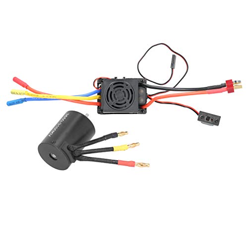 3100 kV wasserdicht bürstenloser Motor 60A Esc -Teile Set 1/10 RC Auto Metall Kunststoff Schwarz schwarz von EVTSCAN