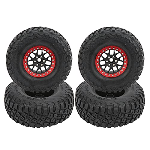 EVTSCAN 1/10 Gummi -Fernbedienungssteuerauto -Hub -Reifen -Reifen -Set Leichtes tragbares Nicht -Slip -Stütze 4 HSP Axial SCX10 D90 (Rot) von EVTSCAN