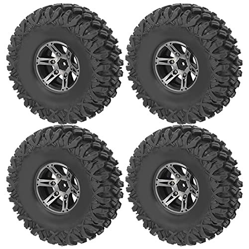 EVTSCAN 1/10 RC -Auto 1.9in Leichtmetallrad -Hub und 120 -mm -Gummireifen RC -Zubehör für D90/F350/SCX10 1/10 GEWEISE Szene von EVTSCAN