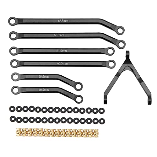 EVTSCAN 1/24 RC -Stange -Stange -Kit CNC Aluminiumlegierung hoher Clearance -Pull -Stange -Bindungs ​​-Armendanschluss (Black) von EVTSCAN