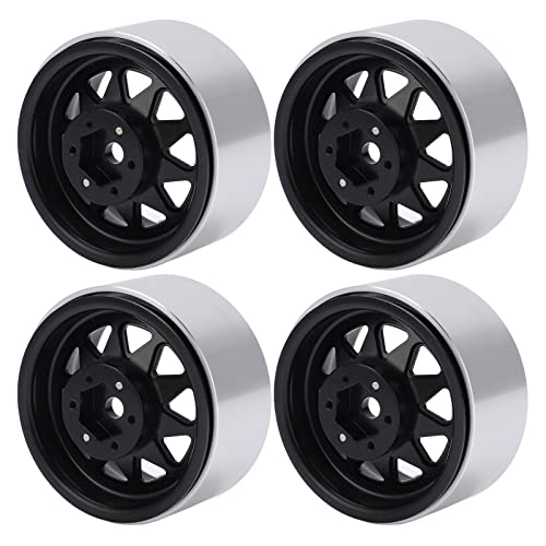 EVTSCAN 1,9 Zoll Metallrad Felgen Hub Starkes Dreieck -Loch für axiales SCX10 RC -Kletternauto (Black) von EVTSCAN