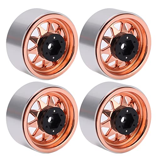 EVTSCAN 1,9 Zoll Metallrad Felgen Hub Starkes Dreieck -Loch für axiales SCX10 RC -Kletternauto (Gold) von EVTSCAN