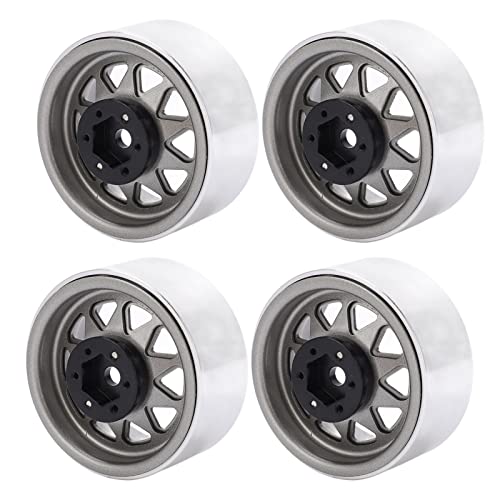 EVTSCAN 1,9 Zoll Metallrad Felgen Hub Starkes Dreieck -Loch für axiales SCX10 RC -Kletternauto (Ti Color) von EVTSCAN