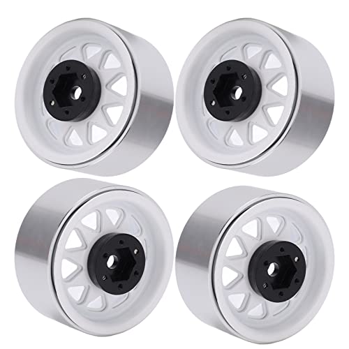 EVTSCAN 1,9 Zoll Metallrad Felgen Hub Starkes Dreieck -Loch für axiales SCX10 RC -Kletternauto (White) von EVTSCAN