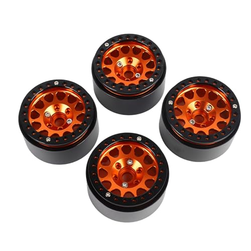 EVTSCAN 1:10 RC Crawler Car Metall Wheel Wheel Hub Car Tire geeignet für axial SCX10 SCX10II 90046 90047 CC01 D90 D110 Schwarz Silber (Black Gold) von EVTSCAN