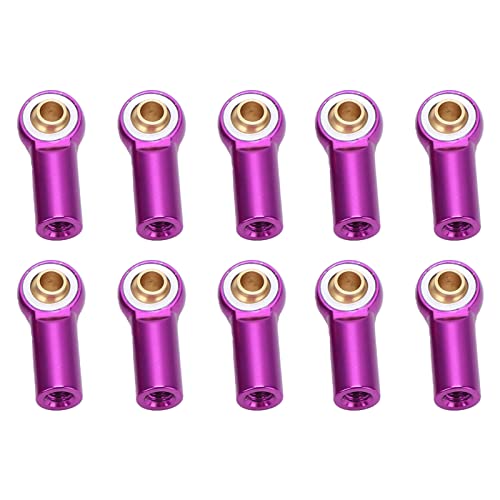 EVTSCAN 10pcs Link -Stange Endgelenk Aluminium M3 Metallkugel Endhalter Axial SCX10 RC CAR Upgrade Leistung (Purple) von EVTSCAN