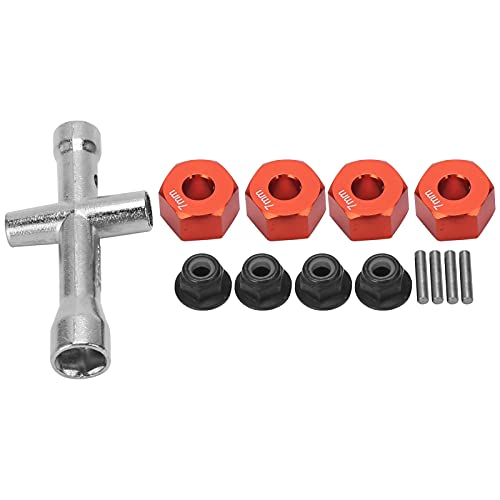 EVTSCAN 12-mm-Rad-Hex-Hub-Adapter hochwertiges Aluminium für 1/10 RC-Auto (Red) von EVTSCAN