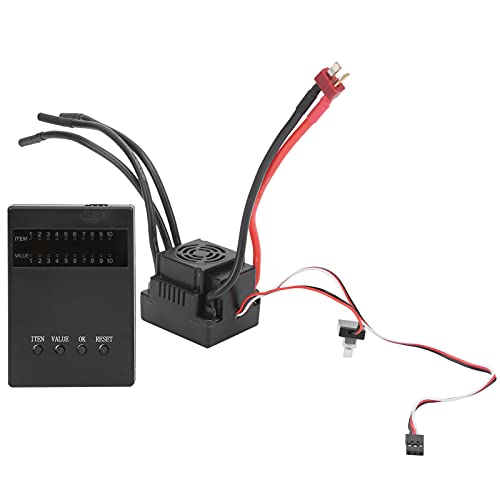 EVTSCAN 120A wasserdichte Fernbedienungssteuerauto bürstenloser ESC mit Programmierkartensatz RC -Zubehör für 1/8, 1/10RC Schwarz von EVTSCAN