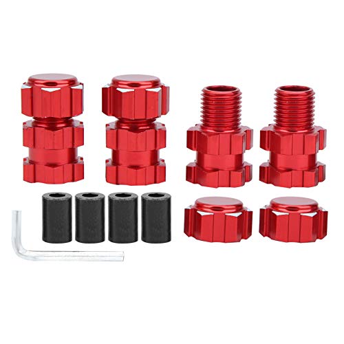 EVTSCAN 17 mm Sechskantadaptermuttern Splined Wheel Hubs Extension Hochwertiger Aluminiumlegierung RC Car Teile Kit Maxx 1/10 (Red) von EVTSCAN