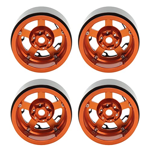 EVTSCAN 2,2 -Zoll -Rad Hub Universal CNC Processing Aluminiumlegierung hoher Verschleiß 1/10 RC Rad Hub Axial Scx10 (Orange) von EVTSCAN