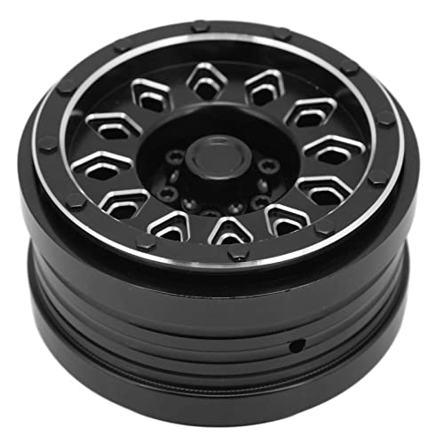 EVTSCAN 2,9 Zoll Beadlock RC Wheel Rand hochwertiger Aluminiumlegierungwiderstand für axial 1/6 SCX6 JLU (Black) von EVTSCAN