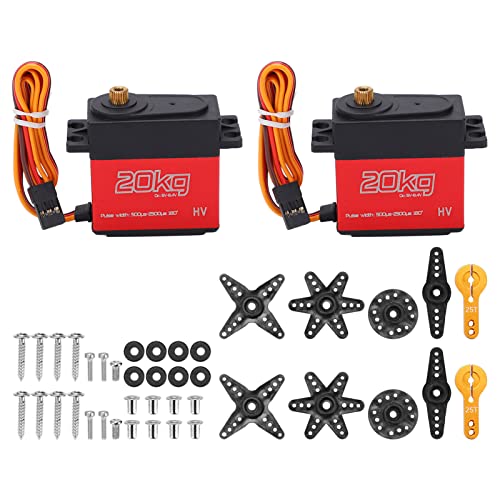 EVTSCAN 20 kg digitales Servo High Drehmoment Full Metal Gear 25T Servo Arm 1:10 RC -Autos Rote Farbe von EVTSCAN