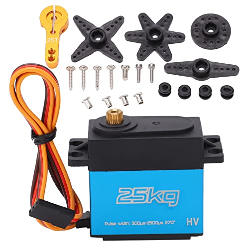 EVTSCAN 25 kg RC Servo Metal Gear 270 Grad Digitales Servo mit 25T Arm für 1/10 1/12 RC -Auto -Roboterschiff von EVTSCAN