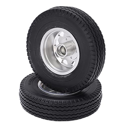 EVTSCAN 2pcs Metall vorne mit 22 mm Breite Gummistreifen für 1/14 RC -Anhänger -Traktor -LKW (Silver) von EVTSCAN