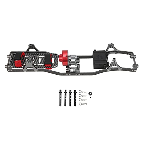 EVTSCAN 313 mm Radstand Präfixal Getriebe Metall Chassis Frame Titanfarbe für axiale SCX10 1/10 RC Crawler Car von EVTSCAN