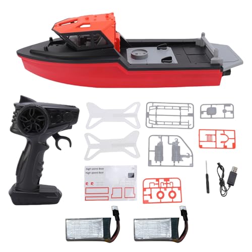 EVTSCAN 32 Simuliertes RC -Boot 2,4 g bürstenloser Fernbedienungs -Kontrollboot spritzsicherer Abdeckung Lange Batterielebensdauer im Freien im Freien Wasser Exploration (2 Batterien) von EVTSCAN