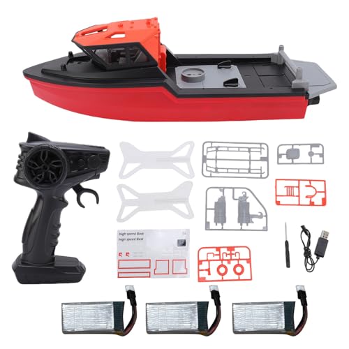 EVTSCAN 32 Simuliertes RC -Boot 2,4 g bürstenloser Fernbedienungs -Kontrollboot spritzsicherer Abdeckung Lange Batterielebensdauer im Freien im Freien Wasser Exploration (3 Batterien) von EVTSCAN