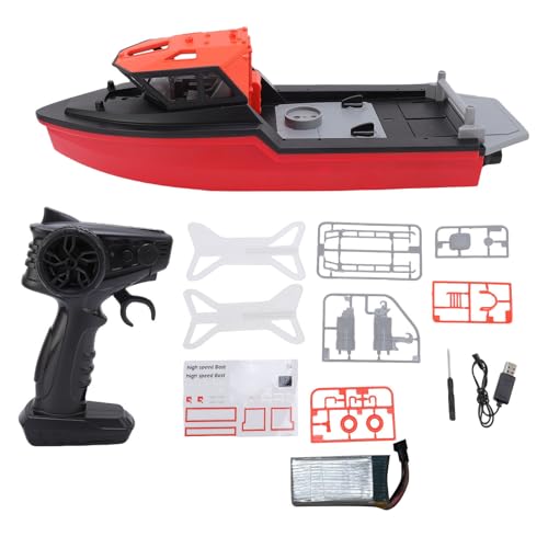 EVTSCAN 32 Simuliertes RC -Boot 2,4 g bürstenloser Fernbedienungs -Kontrollboot spritzsicherer Abdeckung Lange Batterielebensdauer im Freien im Freien Wasser Exploration (Einzelbatterie) von EVTSCAN