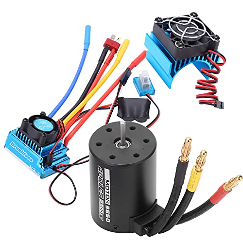 EVTSCAN 3650 2300 kV wasserdicht 4 Stangen bürstenloser Motor 45A ESC -Kühlkörper -Kombination für 1/10 RC -Auto von EVTSCAN