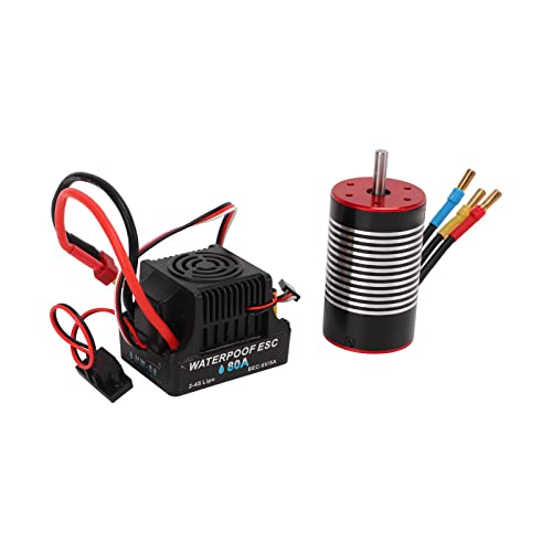 EVTSCAN 3660 3300KV Hochleistungs bürstenloser Motorkit mit 80A ESC für 1/10 RC -Autos Upgrade -Teile von EVTSCAN