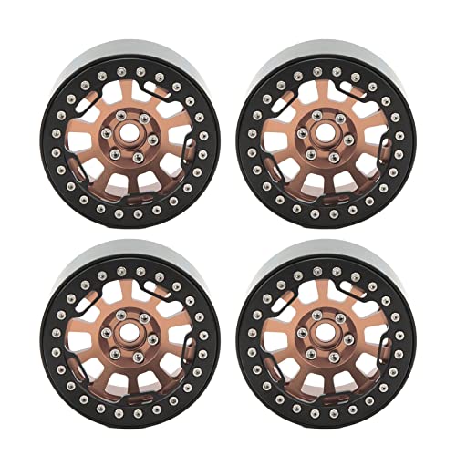 EVTSCAN 4 PCs 2,2 -Zoll -Aluminium -Leichtmetallrad -Rad Hub Universal Ersatz -Hub für 1/10 RC -Simulations -Crawler (Copper) von EVTSCAN