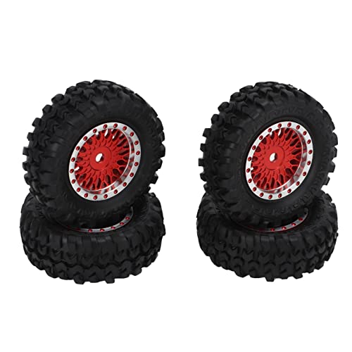EVTSCAN 4 STÜCKE RC Auto Räder Mesh Räder und Reifen Set für Xiaomi Jimny XMYKC01CM 1/16 ferngesteuerte Autos(Rot) von EVTSCAN