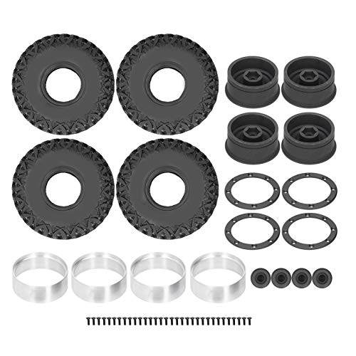 EVTSCAN 4 Sätze 1,9 -Zoll -Rad -Hub -Reifen Set Universal Fit für 4/scx10/90046 1/10 RC Crawler (Black) von EVTSCAN