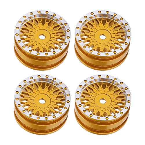 EVTSCAN 4PCS RC Autorad Nabe für axial SCX24 AXI90081 AXI00001 AXI00002 1/24 RC -Autometall -Hub -Zubehör (Gold) von EVTSCAN