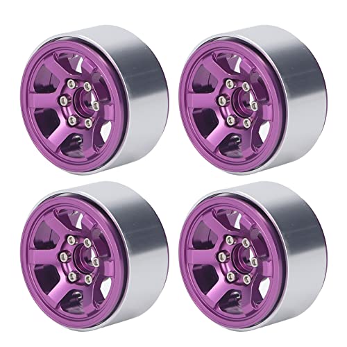 EVTSCAN 4pcs RC Rad Hubs Set Aluminiumlegierung CNC RC Rad Rand Hubs für 1,9 -Zoll -Reifenstufe (Purple) von EVTSCAN