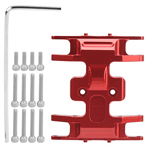 EVTSCAN Aluminium -Chassis -Montierplatte Getriebesmontage -Getriebe Axial SCX24 1/24 RC -Auto Verbessertes Durabilitätsleistung (Red) von EVTSCAN