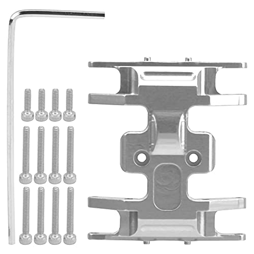 EVTSCAN Aluminium -Chassis -Montierplatte Getriebesmontage -Getriebe Axial SCX24 1/24 RC -Auto Verbessertes Durabilitätsleistung (Silver) von EVTSCAN