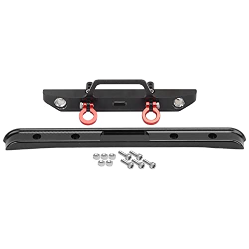 EVTSCAN Aluminium VORNE UND HINTEN STOßSTANGE Upgrade Set FÜR AXIAL SCX24 90081 1/24 RC Auto (Black) von EVTSCAN