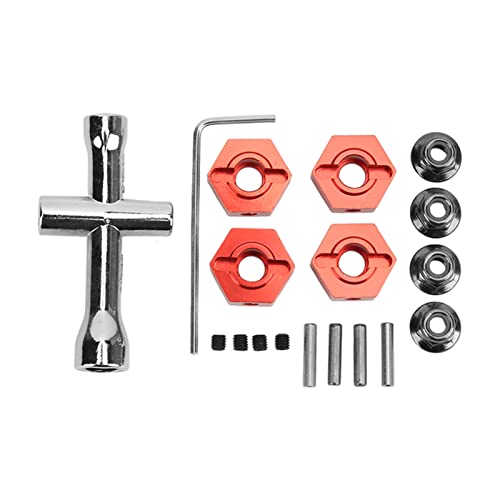 EVTSCAN Aluminiumlegierung 14mm Rad Hub -Hub -Kit und universelles Upgrade für ARRMA SENTON 1/10 RC -Auto (Red) von EVTSCAN