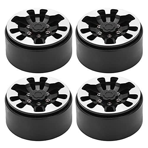 EVTSCAN Aluminiumlegierung Beadlock Wheel Felgen Hub Stall große Reifen RC Crawler Cars (Black) von EVTSCAN
