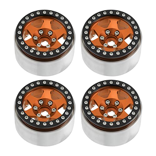 EVTSCAN Aluminiumlegierung Beadlock Wheel Hub Accessoire für RC Car Axial SCX10 Redcat MST 1/10 (Gold) von EVTSCAN