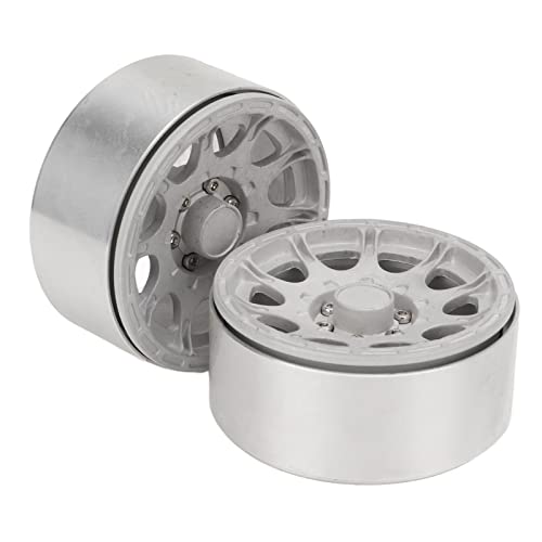 EVTSCAN Aluminiumlegierung Beadlock Wheels Rim Hubs Sturdy Fernbedienungsauto Axial Scx10 (Silver) von EVTSCAN