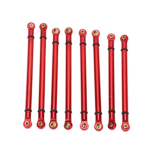 EVTSCAN Aluminiumlegierung Link -Stange -Upgrade -Teile für axiale SCX10 RC Crawler Car 8pcs Set (X006R Red) von EVTSCAN