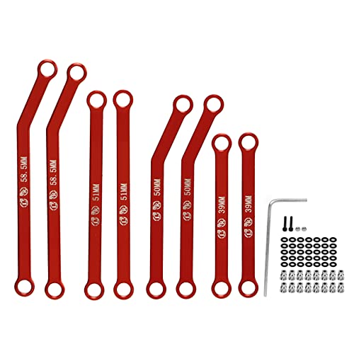 EVTSCAN Aluminiumlegierung Pull -Stabbaugruppe Upgrade -Teil für axiale SCX24 1/24 RC -Autokletternleistung (Red) von EVTSCAN