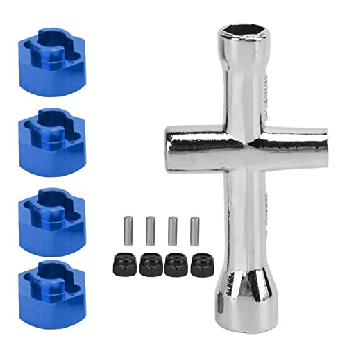 EVTSCAN Aluminiumlegierung RC Combiner -Kreuzschlüssel Kit 7mm Stall- und RC -Wartungsteile für axiale SCX24 1/24 RC -Auto (Dark Blue) von EVTSCAN