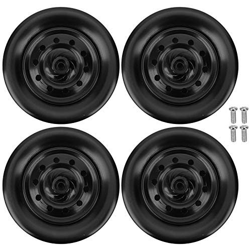 EVTSCAN Aluminiumlegierung RC Truck Wheels Hubs Ersatzzubehör Hochwertiges leichtes Stabil für WPL D12 (Black) von EVTSCAN