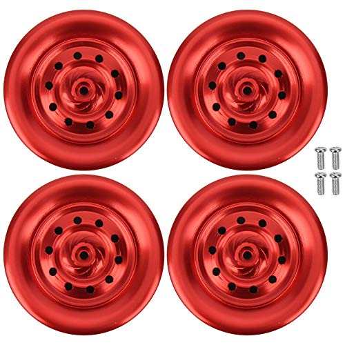 EVTSCAN Aluminiumlegierung RC Truck Wheels Hubs Ersatzzubehör Hochwertiges leichtes Stabil für WPL D12 (Red) von EVTSCAN