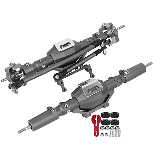 EVTSCAN Aluminiumlegierung Titanfarbe RC -Auto vorne hinter Achse Upgrade -Teile für axiale SCX10 II 90047 von EVTSCAN