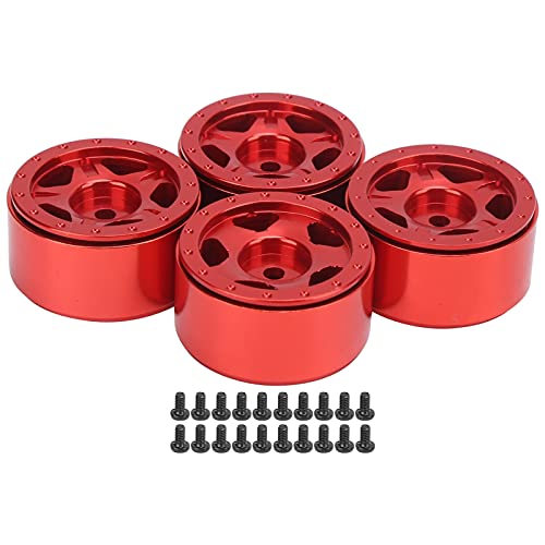 EVTSCAN Aluminiumlegierung Wheel -Hubs RC stark praktisch für axiale SCX24 C10 JLU B -17 RC -Autoteile (Red) von EVTSCAN