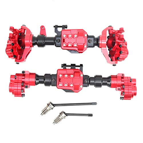 EVTSCAN Aluminiumlegierung vordere Heck -Portalachse für 4 Leichtes Design RC Accessoire (Red) von EVTSCAN