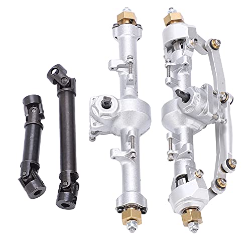 EVTSCAN Aluminiumlegierung vordere Hinterachsen -Montage -Antriebswelle für axiale SCX24 90081 1/24 RC -Auto -Upgrade -Leistung Klettern einfach Installieren Sie 1/24 Simulationsmodell RC (Silver) von EVTSCAN