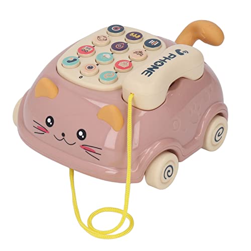 EVTSCAN Baby Toy Sound Katzenform Telefonauto Interaktive Musik ziehen Auto rosa Farbe von EVTSCAN