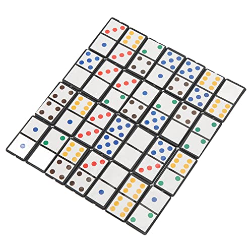 EVTSCAN Buntes Punkt Double Six Domino Setzen Sie EIN tragbares Plastik -Brettspiel für Kinder Lernen von EVTSCAN